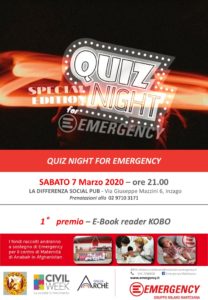 Clicca per scaricare la locandina Quiz night for Emergency